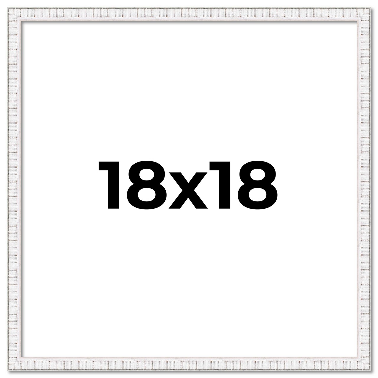 Square Textured White Picture Frame - UV Acrylic, Foam Board Backing, Hanging Hardware